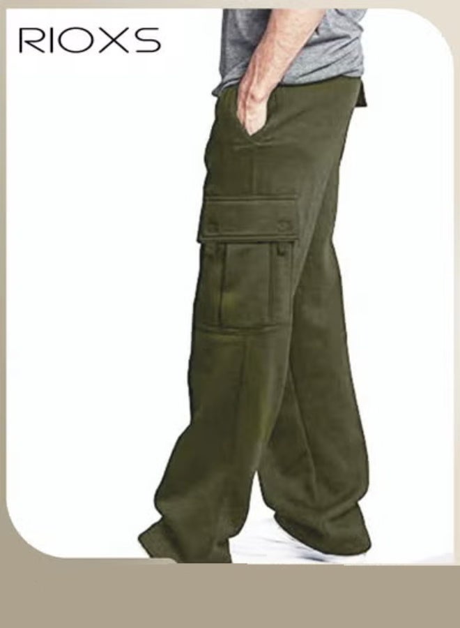 RIOXS Comfortable Joggers for Men, Casual Work Trousers, Cargo Jogging Tracksuit Bottoms, Drawstring Sweatpants with Multiple Pockets, Loose Cargo Sweatpants, Suitable for Outdoor Activities and Daily Leisure - Image 2